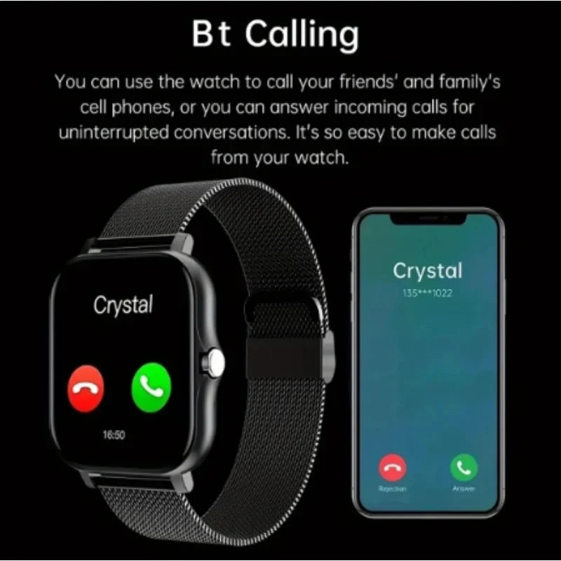 Smart watch for android phone.1.44 inch color screen full touch bluetooth call smart watch