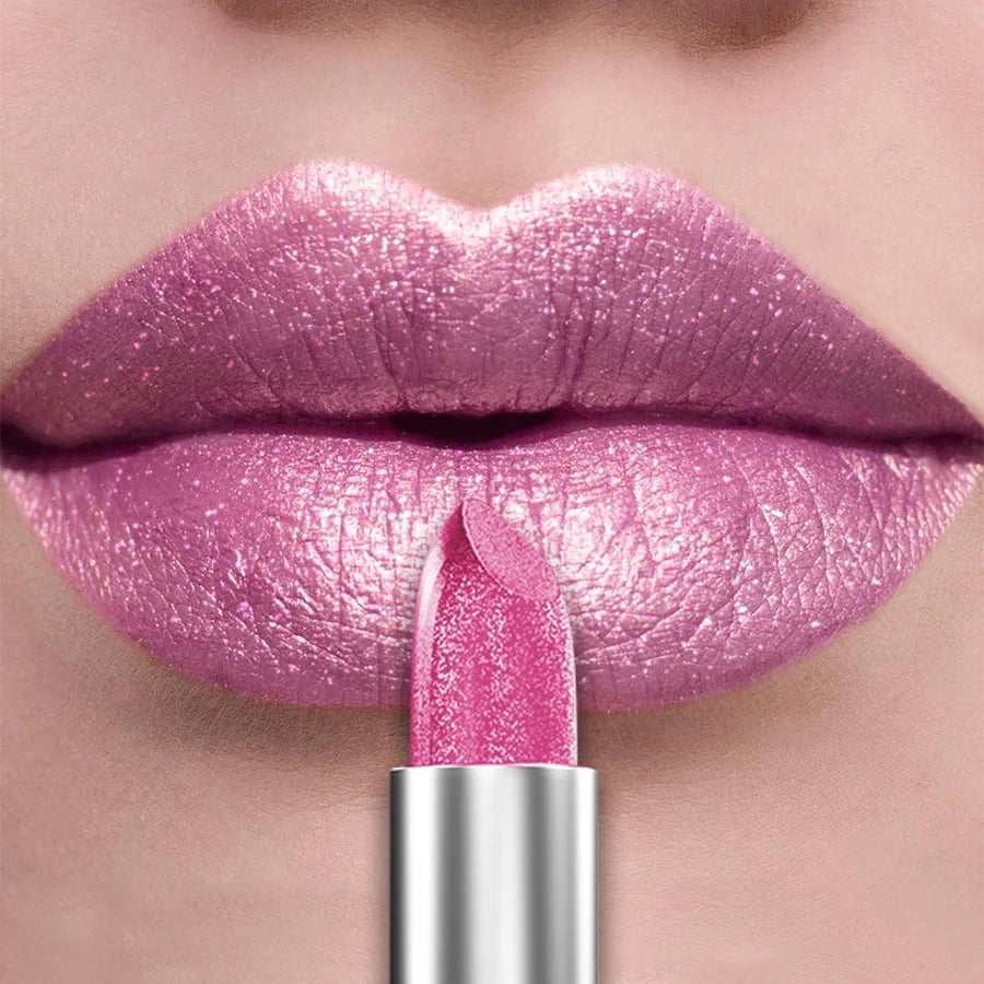 Glitter Shiny Metallic Lipstick Pearlescent Lip Tint, Matte Lip Makeup