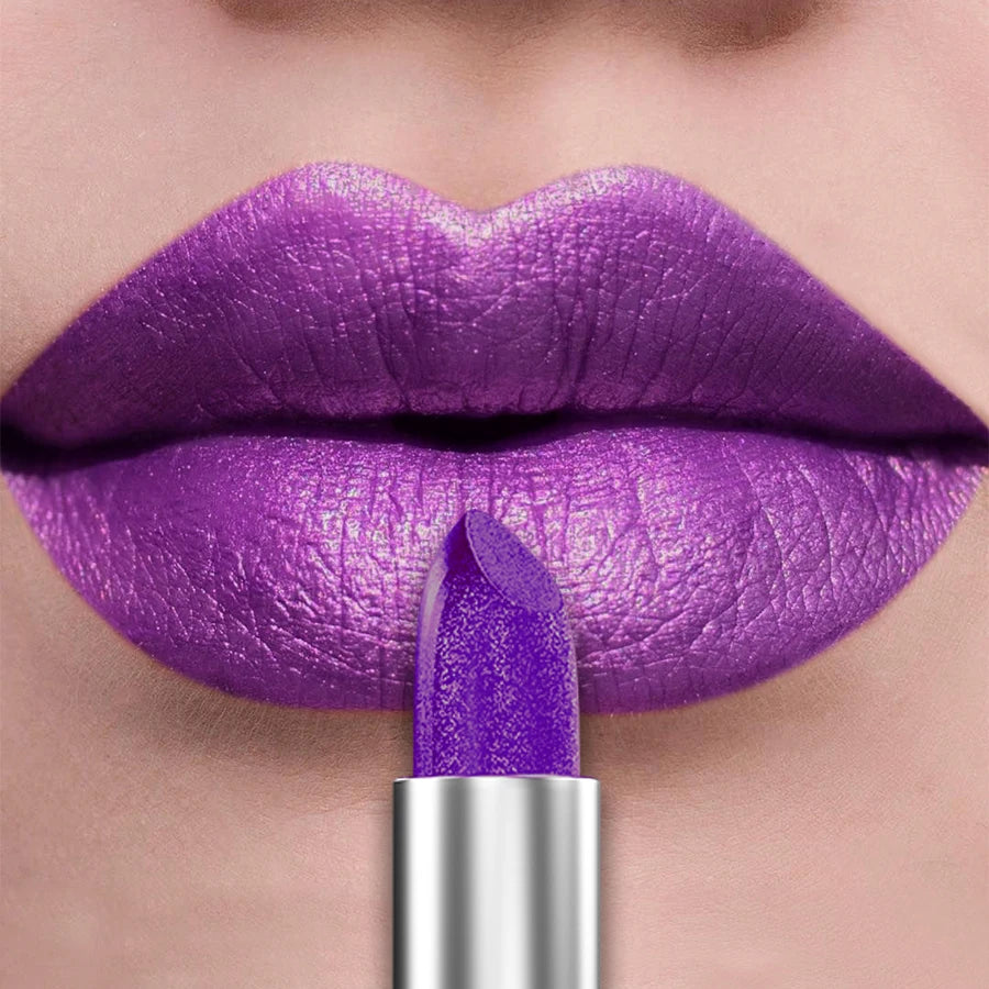 Glitter Shiny Metallic Lipstick Pearlescent Lip Tint, Matte Lip Makeup