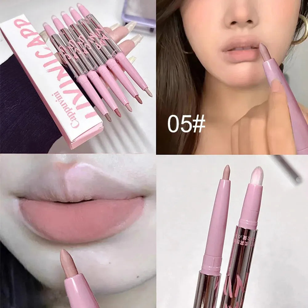 Nude Lip Liner with Lip Brush  Korean Style Lip Makeup