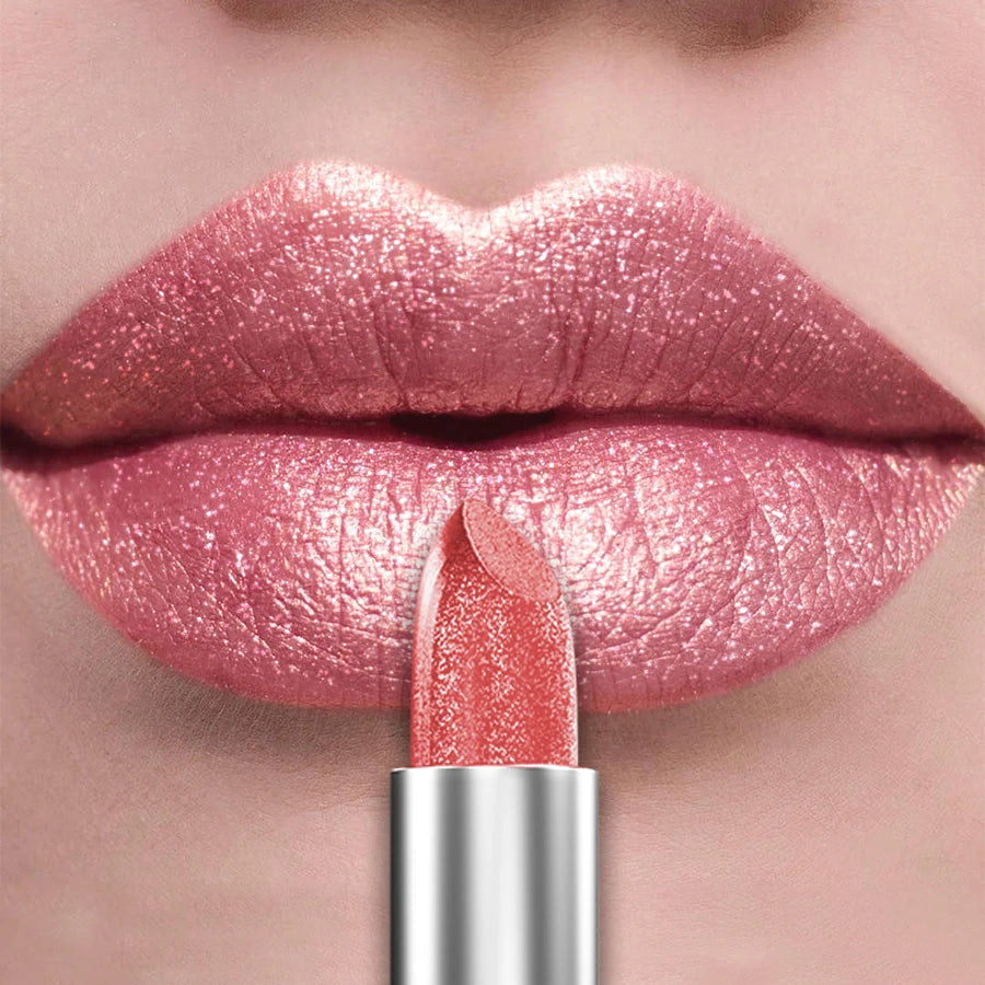Glitter Shiny Metallic Lipstick Pearlescent Lip Tint, Matte Lip Makeup