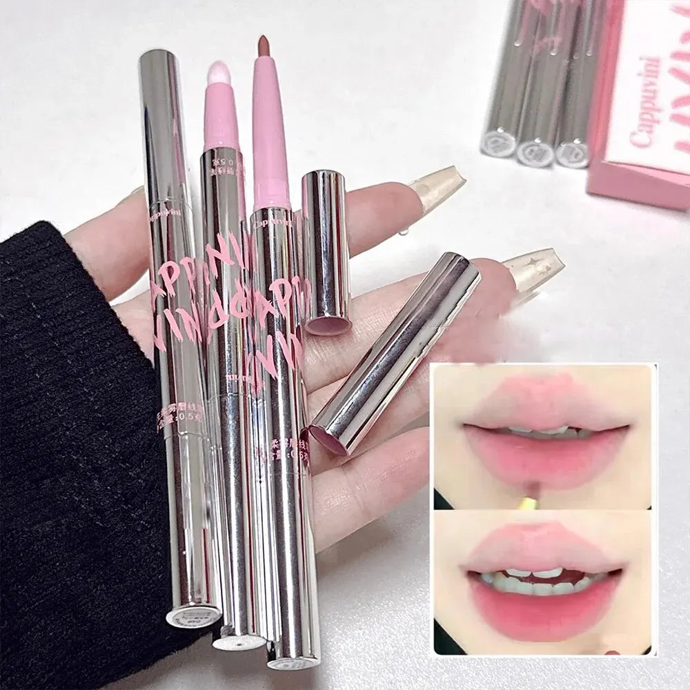 Nude Lip Liner with Lip Brush  Korean Style Lip Makeup