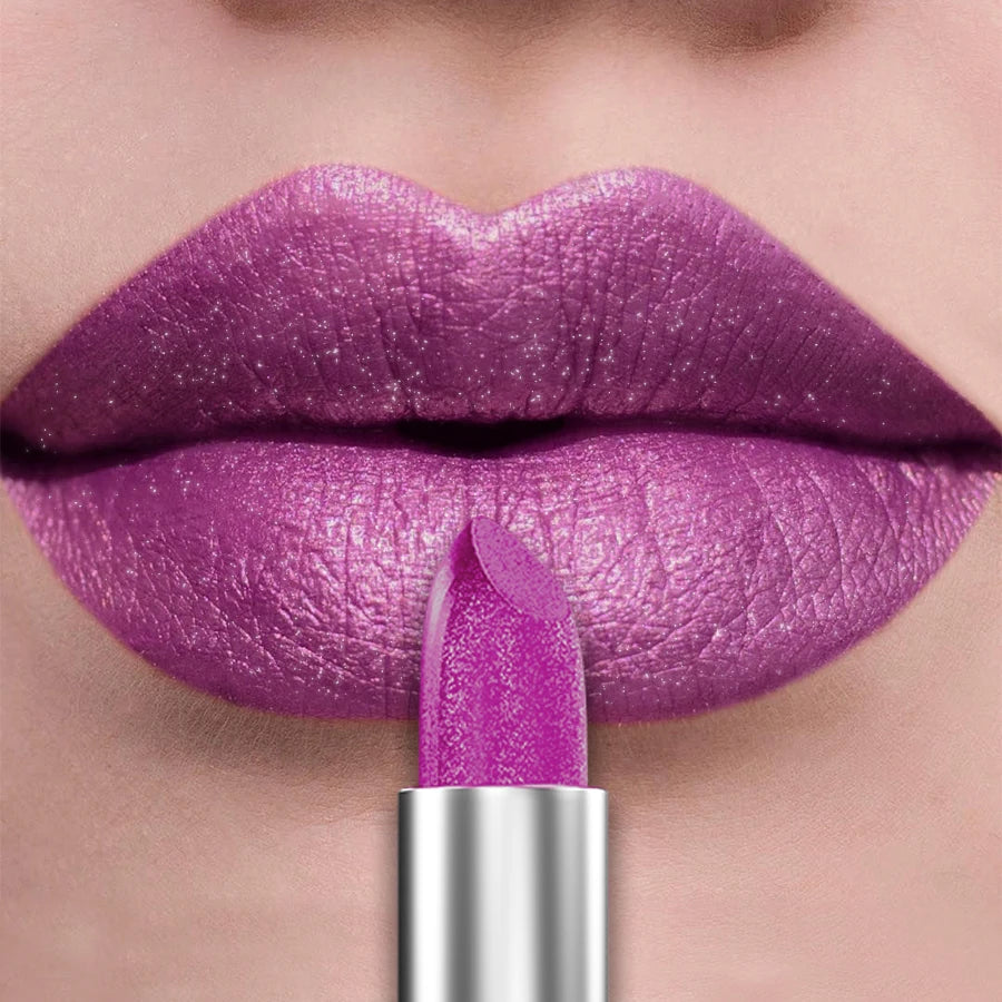 Glitter Shiny Metallic Lipstick Pearlescent Lip Tint, Matte Lip Makeup