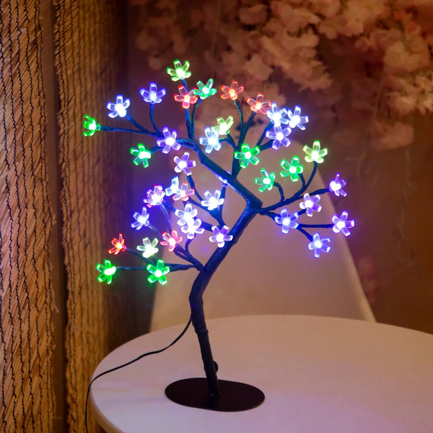 Cherry Blossom Tree Light,17inch 40LED Lighted Tabletop Artificial Flower