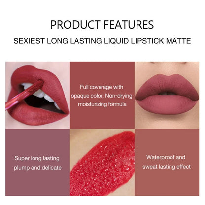 Sexy Long Lasting Velvet Matte Lip Gloss Liquid Lipstick Lip Makeup