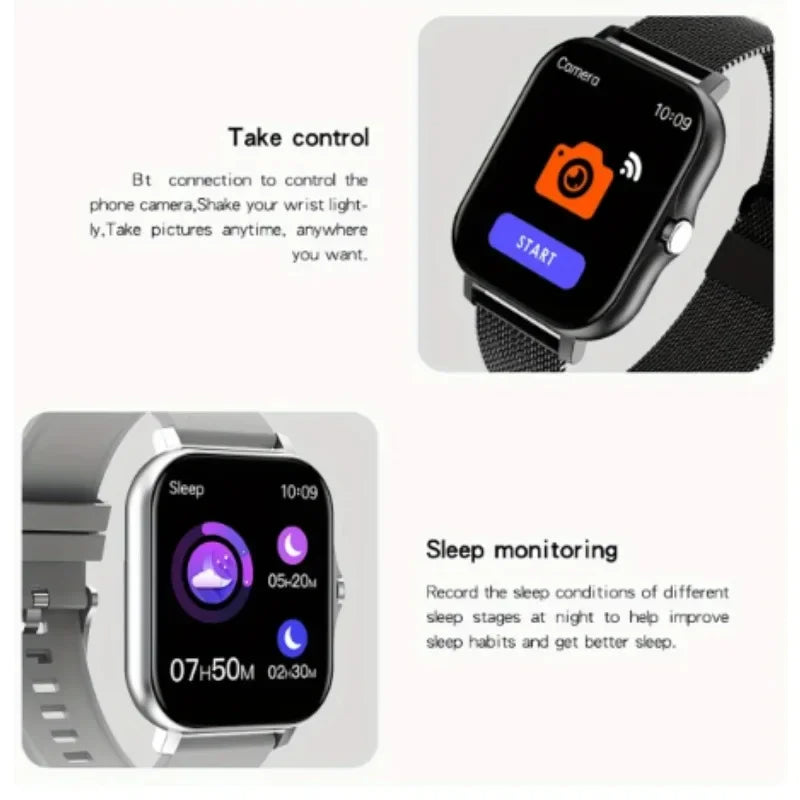Smart watch for android phone.1.44 inch color screen full touch bluetooth call smart watch