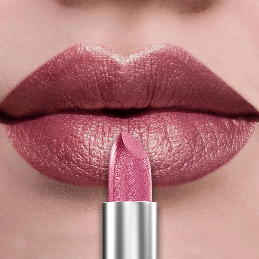 Glitter Shiny Metallic Lipstick Pearlescent Lip Tint, Matte Lip Makeup