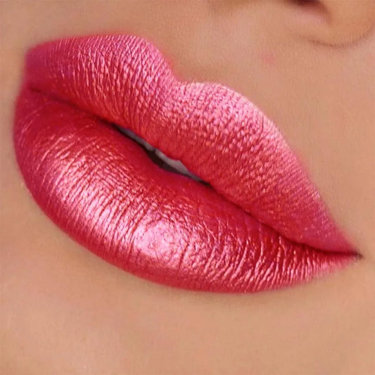 Red Metallic Lipstick Glitter Lip   Waterproof Lips Makeup Moisturize