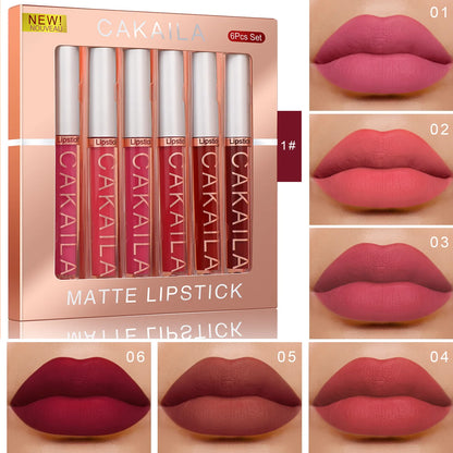 -Color Lip Gloss Lipstick Set Liquid Matte Velvet