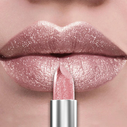Glitter Shiny Metallic Lipstick Pearlescent Lip Tint, Matte Lip Makeup
