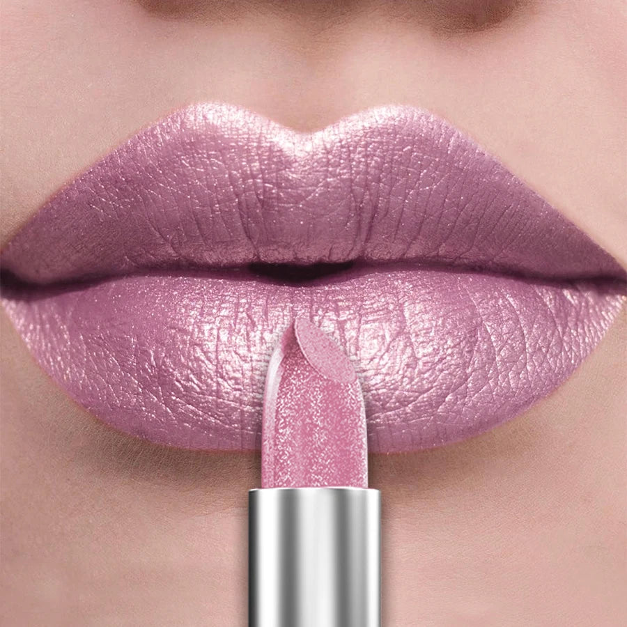 Glitter Shiny Metallic Lipstick Pearlescent Lip Tint, Matte Lip Makeup