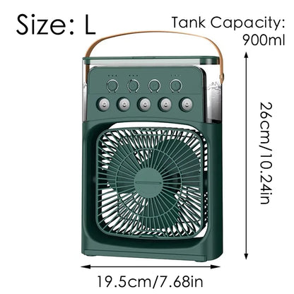 Portable Mini Fan 3 in 1 Cooler Home House LED USB