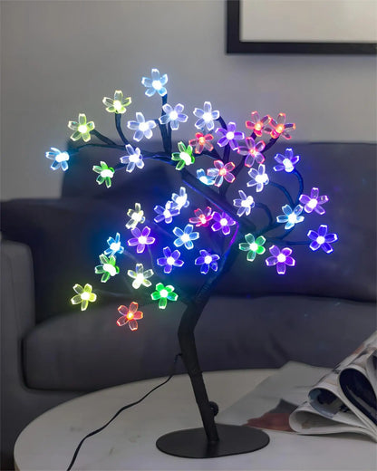 Cherry Blossom Tree Light,17inch 40LED Lighted Tabletop Artificial Flower