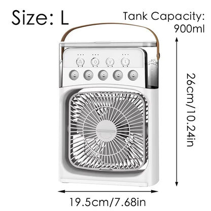 Portable Mini Fan 3 in 1 Cooler Home House LED USB