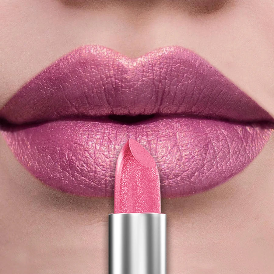 Glitter Shiny Metallic Lipstick Pearlescent Lip Tint, Matte Lip Makeup