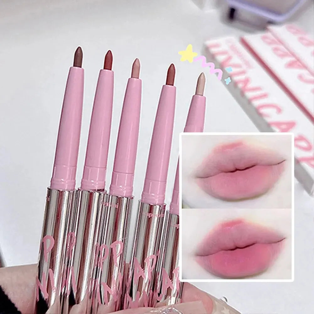 Nude Lip Liner with Lip Brush  Korean Style Lip Makeup