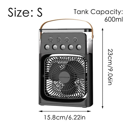 Portable Mini Fan 3 in 1 Cooler Home House LED USB