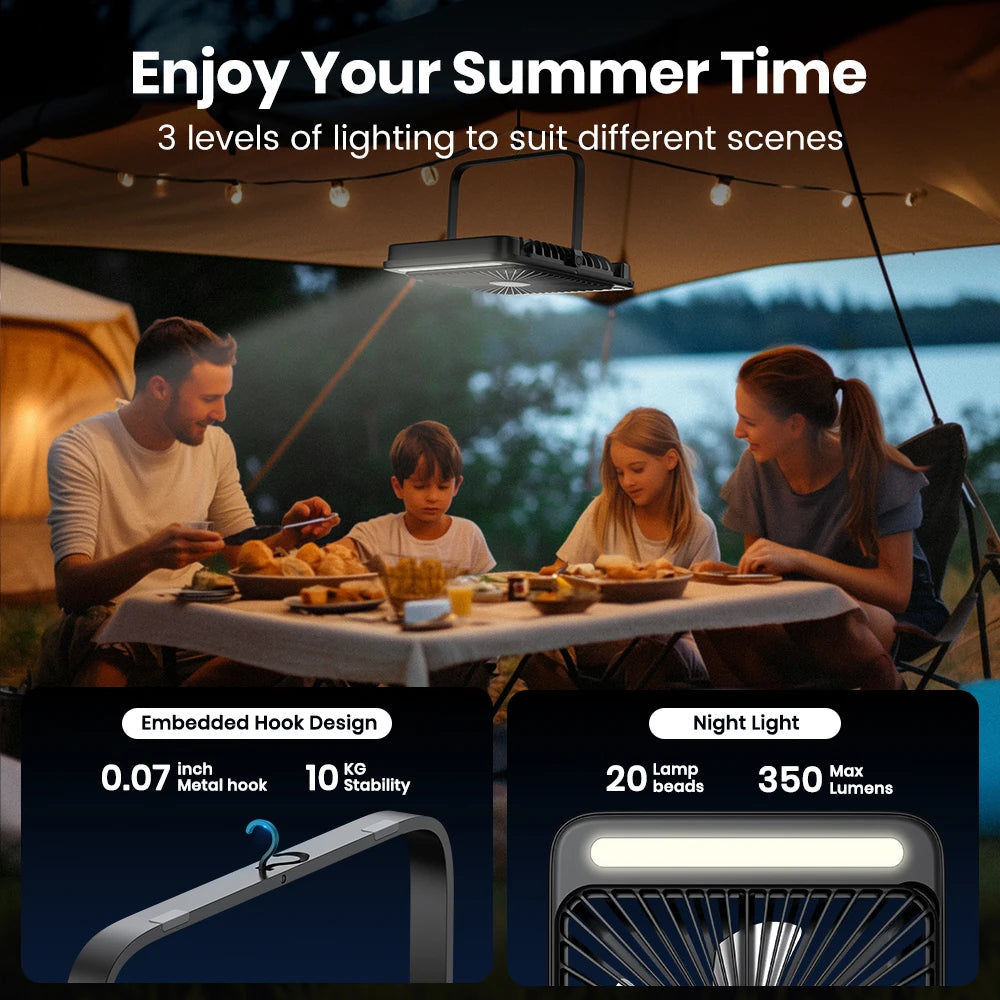 D4 Portable Desk Fan Rechargeable 20000mAh