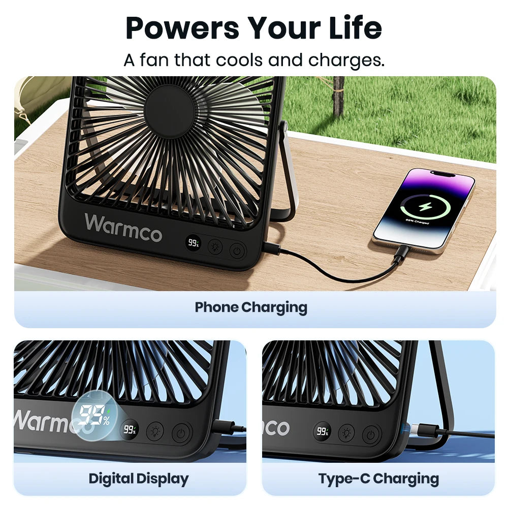 D4 Portable Desk Fan Rechargeable 20000mAh