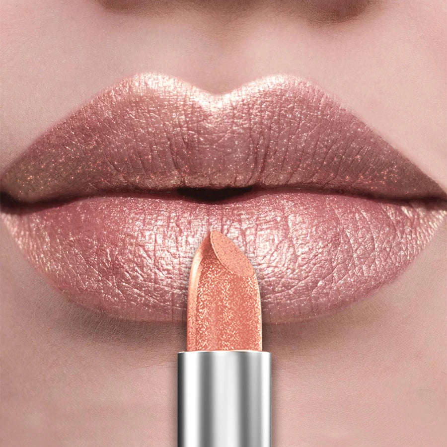 Glitter Shiny Metallic Lipstick Pearlescent Lip Tint, Matte Lip Makeup