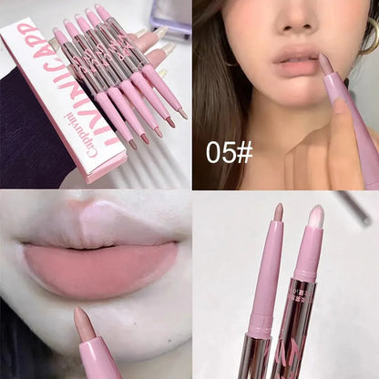 Nude Lip Liner with Lip Brush  Korean Style Lip Makeup