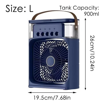 Portable Mini Fan 3 in 1 Cooler Home House LED USB