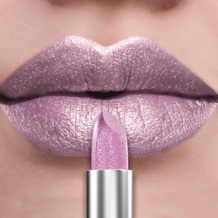 Glitter Shiny Metallic Lipstick Pearlescent Lip Tint, Matte Lip Makeup