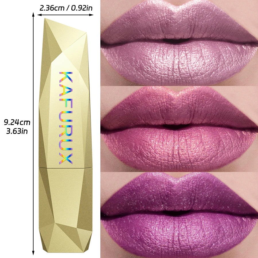 Glitter Shiny Metallic Lipstick Pearlescent Lip Tint, Matte Lip Makeup