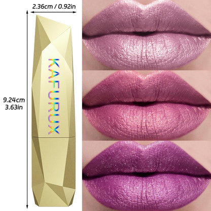 Glitter Shiny Metallic Lipstick Pearlescent Lip Tint, Matte Lip Makeup